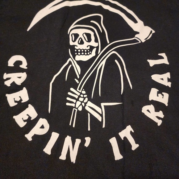 Mens, womens, spirit‎ Halloween, creepin it real black t-shirt  sz medium - Picture 3 of 4
